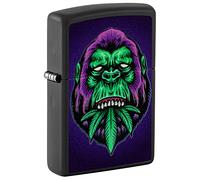 Zippo Windproof Lighter - Canna orilla - Black Matte Finish, Black Light Effect - Refillable - Reusable - Windproof - Gift Box - Made in USA