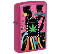 Zippo Windproof Lighter-Cannabis Design Pink-Refillable for Lifetime Use-Gift Box-Metal Construction-Made in USA, Brass, One Size