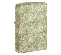 Zippo Windproof Lighter, Cannabis Design - 540°, Colour Image - Refillable, Reusable, Windproof Design - Comes in Gift Box - Made in USA