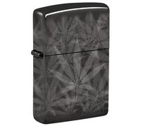Zippo Windproof Lighter, Cannabis Design - High Polished Black, Photo Image 360° - Refillable, Reusable, Windproof Design - Comes in Gift Box - Made in USA