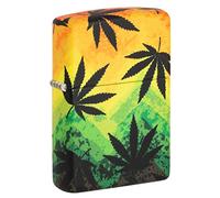 Zippo Windproof Lighter - Cannabis Model - 540 Colour Print, Multicolour, Green, Yellow - Refillable - Reusable - Windproof - Gift Box - Metal - Made in USA