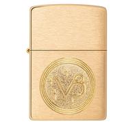 Zippo Windproof Lighter - Capricorn - Brushed Brass Finish - Refillable for Lifetime Use - Adjustable Flame - Gift Box - Metal Construction - Made in USA
