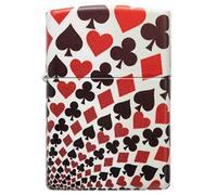 Zippo Lighter, 540 White Matte, One Box (48095-000002), Metal, Multicolor-Card Suit
