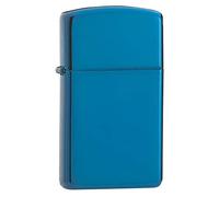 Zippo Windproof Lighter - Classic Sapphire - Slim Case - Refillable for Lifetime Use - Adjustable Flame - Gift Box - Metal Construction - Made in USA