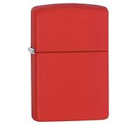 Zippo Windproof Metal Long Lasting Best Fluid | Refillable Perfect for Cigarettes Cigars Candles | Pocket Lighter Fire Starter | Classic Colors, Red Matte, Regular