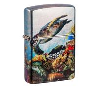 Zippo Windproof Lighter, Deep Sea Design - 540° Tumbled Chrome, Fusion - Refillable, Reusable, Windproof Design - Comes in Gift Box - Made in USA