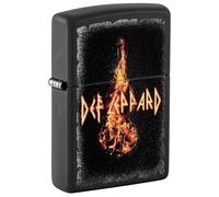 Zippo Windproof Lighter - Def Leppard, Black Matte, Colour Image - Refillable - Reusable - Windproof Design - Gift Box - Made in USA