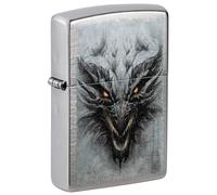 Zippo Windproof Lighter, Dragon Design - Linen Weave, Colour Image - Refillable, Reusable, Windproof Design - Comes in Gift Box - Made in USA