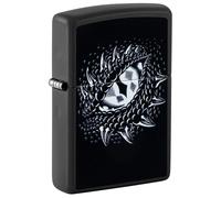 Zippo Windproof Lighter, Dragon Eye Design - Matt Black, Black Light - Refillable, Reusable, Windproof Design - Comes in Gift Box - Made in USA