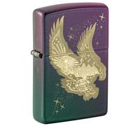 Zippo Lighter, Metal, Iridescent-Eagle, One Box