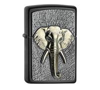 Zippo Windproof Lighter - Elefant - Gray, Tri-Colour, Emblem - Refillable, Lifetime Use - Adjustable Flame - Gift Box - Metal Construction - Made in USA