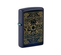 Zippo Windproof Lighter, Elements Design - Matt Navy Blue, Colour Image - Refillable, Reusable, Windproof Design - Comes in Gift Box - Made in USA