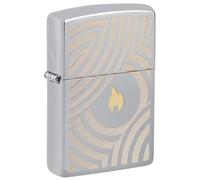 Zippo Windproof Lighter - Flame and Circles Design 2 - Refillable - Gift Box - Metal - Made in USA