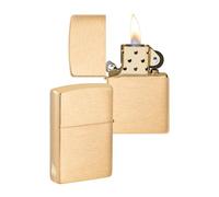 Zippo Windproof Lighter - Flame Design - Brushed Brass - Refillable - Reusable - Windproof - Gift Box - Metal - Made in USA - Amazon Exclusive
