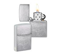 Zippo Windproof Lighter - Flame Design - Brushed Chrome - Refillable - Reusable - Windproof - Gift Box - Metal - Made in USA - Amazon Exclusive