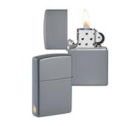 Zippo Windproof Lighter - Flame Design - Flat Grey - Refillable - Reusable - Windproof - Gift Box - Metal - Made in USA - Amazon Exclusive
