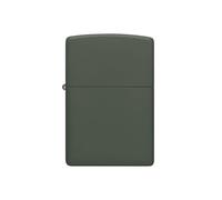Zippo Windproof Lighter - Gold Flame Logo - Green Matte Finish - Refillable for Lifetime Use - Adjustable Flame - Gift Box - Metal Construction - Made in USA