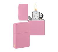 Zippo Windproof Lighter - Flame Design - Pink Matte - Refillable - Reusable - Windproof - Gift Box - Metal - Made in USA - Amazon Exclusive