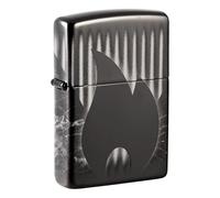 Zippo Windproof Lighter, Flame Logo Stone Design - High Polished Black, Photo Image 360° - Refillable, Reusable, Windproof Design - Comes in Gift Box - Made in USA