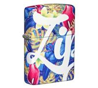 Zippo Windproof Lighter, Flower Logo Design - 540°, Colour Image - Refillable, Reusable, Windproof Design - Comes in Gift Box - Made in USA