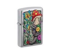 Zippo Windproof Lighter - Freaky Nature - Brushed Chrome with Colour Image - Refillable - Reusable - Windproof Design - Gift Box - Made in USA