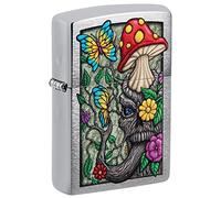 Zippo Windproof Lighter - Freaky Nature - Brushed Chrome with Colour Image - Refillable - Reusable - Windproof Design - Gift Box - Made in USA