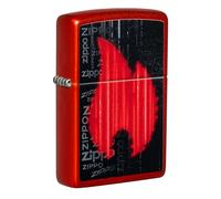 Zippo Windproof Lighter, Gamer Logo Design - Metallic Red, Colour Image - Refillable, Reusable, Windproof Design - Comes in Gift Box - Made in USA