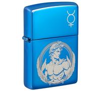 Zippo Windproof Lighter, God Mercury, High Polish Blue, Photo Image, Refillable, Reusable, Windproof Design, Gift Box, Made in USA