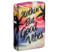 Zippo Windproof Lighter-Good Vibes Design Refillable for Lifetime Use-Gift Box-Metal Construction-Made in USA, Glow-in-The-Dark Dark Matte, One Size