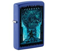 Zippo Windproof Lighter, Gothic Rock 2 Design - Matt Royal Blue, Black Light - Refillable, Reusable, Windproof Design - Comes in Gift Box - Made in USA