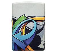 Zippo Windproof Lighter - Graffiti Arrow - 540 Colour on White Matte Finish - Refillable - Reusable - Windproof Design - Gift Box - Made in USA