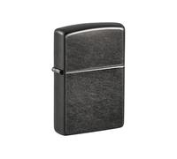 Zippo Windproof Lighter - Grey with Logo - Colour Image - Refillable - Reusable - Gift Box - Metal - Made in USA