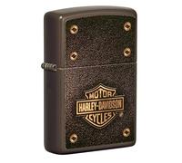 Zippo Windproof Lighter, Harley-Davidson Design - Brown, Colour Image - Refillable, Reusable, Windproof Design - Comes in Gift Box - Made in USA