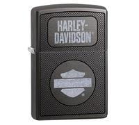 Zippo Windproof Lighter, Harley-Davidson Design - Grey Dusk, Colour Image - Refillable, Reusable, Windproof Design - Comes in Gift Box - Made in USA