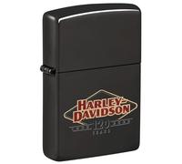 Zippo Windproof Lighter, Harley-Davidson Design - High Polished Black, Colour Image - Refillable, Reusable, Windproof Design - Comes in Gift Box - Made in USA