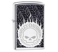 Zippo Windproof Lighter, Harley-Davidson Design - High Polished Chrome, Lustre Colour Image - Refillable, Reusable, Windproof Design - Comes in Gift Box - Made in USA