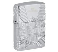 Zippo Windproof Lighter, Harley-Davidson Design - High Polished Chrome, MultiCut Epoxy Inlay - Refillable, Reusable, Windproof Design - Comes in Gift Box - Made in USA