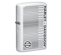 Zippo Windproof Lighter, Harley-Davidson Design - Matt White, Colour Image - Refillable, Reusable, Windproof Design - Comes in Gift Box - Made in USA