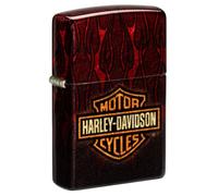 Zippo Windproof Lighter, Harley-Davidson Flames Design - 540° Tumbled Brass, Fusion - Refillable, Reusable, Windproof Design - Comes in Gift Box - Made in USA