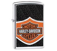 Zippo Windproof Lighter - Harley Davidson - High Polish Chrome, Colour Image - Refillable for Lifetime Use - Adjustable Flame - Gift Box - Metal - Made in USA