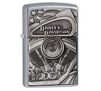 Zippo HD MOTOR FLAG Windproof Lighter-Street chrome, standard, Brass, One Size