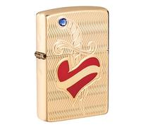 Zippo Pocket Lighter, Armor High Polish Brass Heart and Sword, One Size