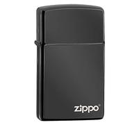 Zippo Windproof Lighter - High Polish Black - Slim Case - Refillable for a Lifetime Use - Adjustable Flame - Gift Box - Metal Construction - Made in USA