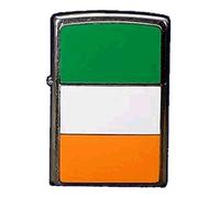 Zippo Windproof Lighter - Ireland - Brushed Chrome, Colour Image - Refillable, Lifetime Use - Adjustable Flame - Gift Box - Metal Construction - Made in USA