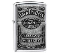 (Jack Daniels Pewter) Genuine Zippo Jack Daniels Lighter - Windproof - Jd Brass Pewter Chrome