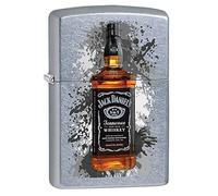 Zippo Street Chrome Daniels, Color Image-Gasoline Windproof Lighter, refillable, in Gift Box, Brass, Jack Bottle, 1 x 6 x 6 cm