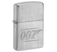 Zippo Windproof Lighter, James Bond BT 007 Gun Logo Design - Linen Weave, Laser Engraving/Auto-Engraving - Refillable, Reusable, Windproof Design - Comes in Gift Box - Made in USA