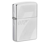 Zippo Windproof Lighter, James Bond Design - High Polished Chrome, Auto-Engraved - Refillable, Reusable, Windproof Design - Comes in Gift Box - Made in USA
