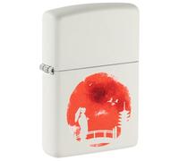 Zippo Windproof Lighter, Japanese Bridge Design - Matt White, Colour Image - Refillable, Reusable, Windproof Design - Comes in Gift Box - Made in USA