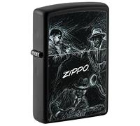 Zippo Windproof Lighter - Jazz Players - Black Matte - Refillable for Lifetime Use - Adjustable Flame - Gift Box - One Box - Metal Construction - Made in USA